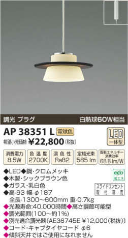 �������߾��� KOIZUMI �ڥ����� LED AP38351L ���β���