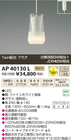 �������߾��� KOIZUMI �ڥ����� LED AP40130L ���β���