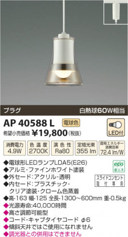 �������߾��� KOIZUMI �ڥ����� LED AP40588L ���β���