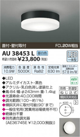 �������߾��� KOIZUMI �ɱ��ɼ���������� LED AU38453L ���β���