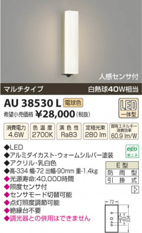 �������߾��� KOIZUMI �ɱ����֥饱�å� LED AU38530L ���β���