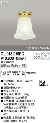 ODELIC �����ǥ�å� ����������󥰥饤�� OL013079PC ñ�ʲ���