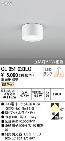 ODELIC ǥå 󥰥饤 OL251033LC ñʲ