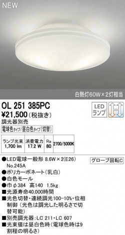 ODELIC ǥå 󥰥饤 OL251385PC ñʲ