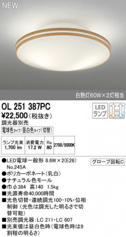 ODELIC �����ǥ�å� ����������󥰥饤�� OL251387PC ñ�ʲ���