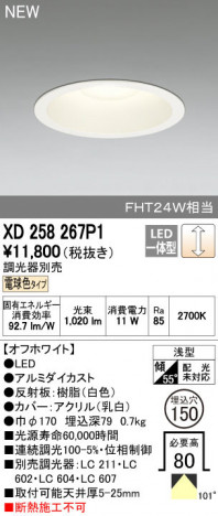 ODELIC �����ǥ�å� ������饤�� XD258267P1 ñ�ʲ���