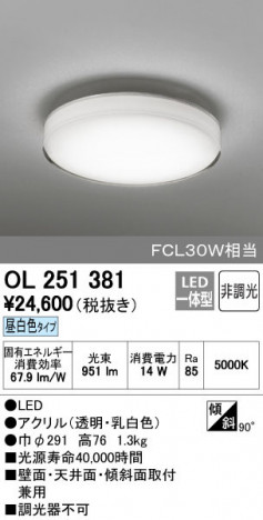 ODELIC �����ǥ�å� ����������󥰥饤�� OL251381 ñ�ʲ���