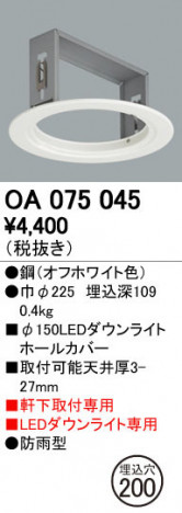 ODELIC �����ǥ�å� �ܹ����ʡ����եѡ��� OA075045 ñ�ʲ���