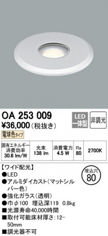 ODELIC �����ǥ�å� �եåȥ饤�� OA253009 ñ�ʲ���