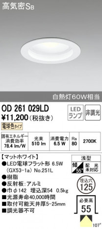 ODELIC �����ǥ�å� ������饤�� OD261029LD ñ�ʲ���