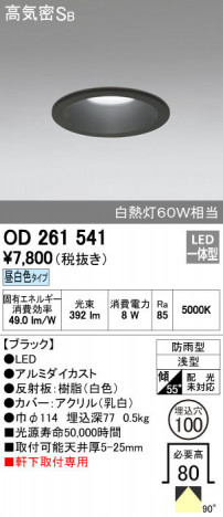 ODELIC �����ǥ�å� �������ƥꥢ�饤�� OD261541 ñ�ʲ���