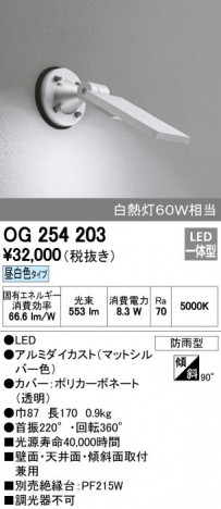 ODELIC �����ǥ�å� �������ƥꥢ�饤�� OG254203 ñ�ʲ���