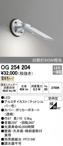 ODELIC �����ǥ�å� �������ƥꥢ�饤�� OG254204 ñ�ʲ���