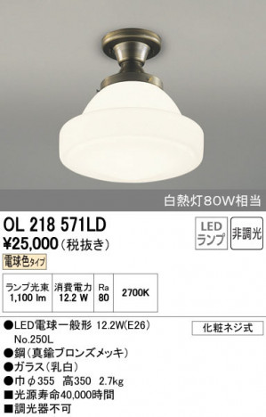 ODELIC �����ǥ�å� ����������󥰥饤�� OL218571LD ñ�ʲ���