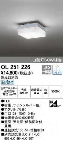 ODELIC �����ǥ�å� ����������󥰥饤�� OL251226 ñ�ʲ���