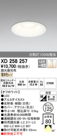 ODELIC �����ǥ�å� ������饤�� XD258257 ñ�ʲ���