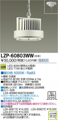 ���ʼ̿���DAIKO ����ŵ� LED�ѥ�ڥ��������� LZP-60803WW