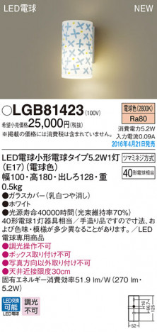 PANASONIC �ѥʥ��˥å� �֥饱�å� LGB81423 �ᥤ��̿�