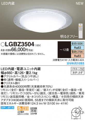 PANASONIC �ѥʥ��˥å� ������󥰥饤�� LGBZ3504 �ᥤ��̿�