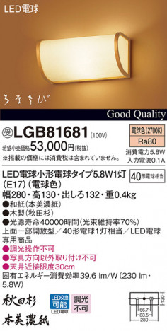 Panasonic LED �֥饱�å� LGB81681 �ᥤ��̿�