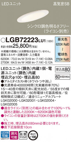 Panasonic LED ������饤�� LGB72223LU1 �ᥤ��̿�