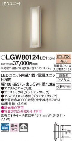 Panasonic LED �������ƥꥢ�������ȥɥ� LGW80124LE1 �ᥤ��̿�