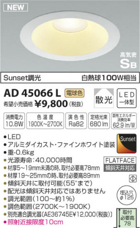 �������߾��� KOIZUMI �ⵤ̩������饤�� LED���ŵ忧�� AD45066L �ᥤ��̿�