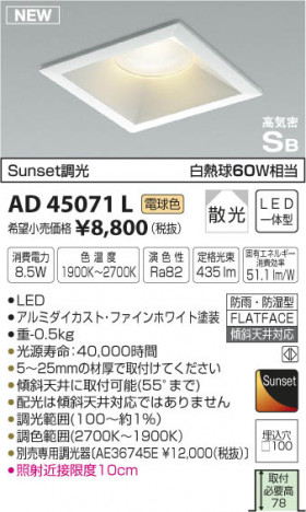 �������߾��� KOIZUMI �ⵤ̩������饤�� LED���ŵ忧�� AD45071L �ᥤ��̿�