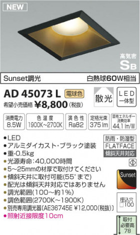 �������߾��� KOIZUMI �ⵤ̩������饤�� LED���ŵ忧�� AD45073L �ᥤ��̿�