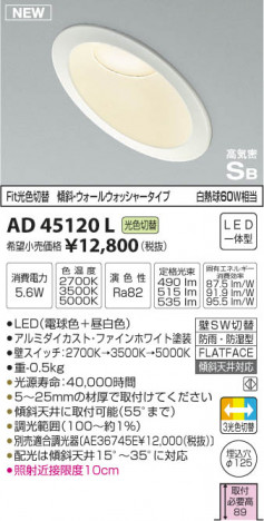 �������߾��� KOIZUMI �ⵤ̩������饤�� LED���ŵ忧�����򿧡� AD45120L �ᥤ��̿�