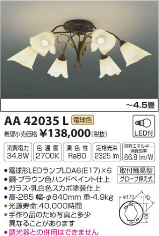 �������߾��� KOIZUMI ����ॷ���ǥꥢ LED���ŵ忧�� AA42035L �ᥤ��̿�