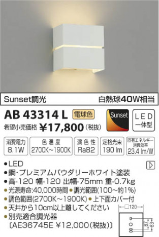 �������߾��� KOIZUMI �֥饱�å� LED���ŵ忧�� AB43314L �ᥤ��̿�