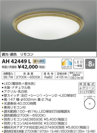 �������߾��� KOIZUMI ������� LED���ŵ忧��������� AH42449L �ᥤ��̿�