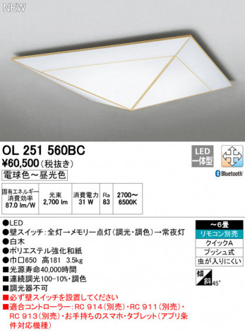 ODELIC �����ǥ�å� ������󥰥饤�� OL251560BC �ᥤ��̿�