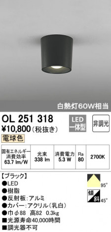 ODELIC �����ǥ�å� ����������󥰥饤�� OL251318 �ᥤ��̿�