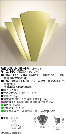 �ޥå����쥤 MAXRAY LED�֥饱�å� MB5203-38-44 �ᥤ��̿�
