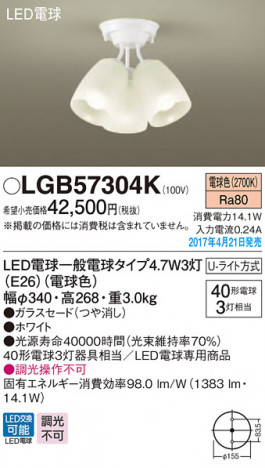 Panasonic LED �����ǥꥢ LGB57304K �ᥤ��̿�