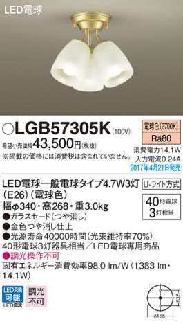 Panasonic LED �����ǥꥢ LGB57305K �ᥤ��̿�