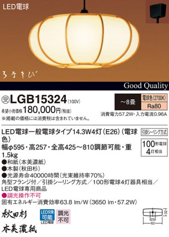 Panasonic LED �ڥ����ȥ饤�� LGB15324 �ᥤ��̿�
