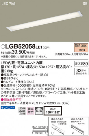 Panasonic LED ���å���饤�� LGB52058LE1 �ᥤ��̿�