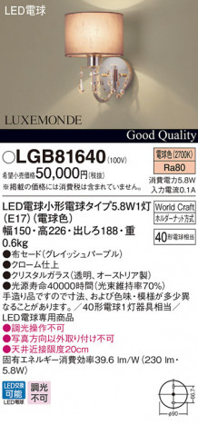 Panasonic LED �֥饱�å� LGB81640 �ᥤ��̿�