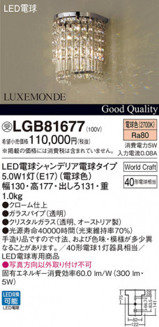 Panasonic LED �֥饱�å� LGB81677 �ᥤ��̿�