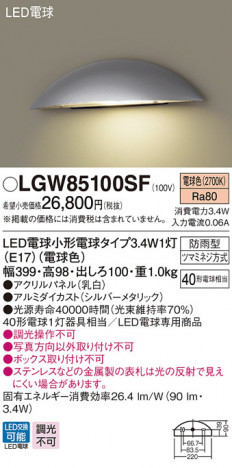 Panasonic LED �������ƥꥢ�������ȥɥ� LGW85100SF �ᥤ��̿�