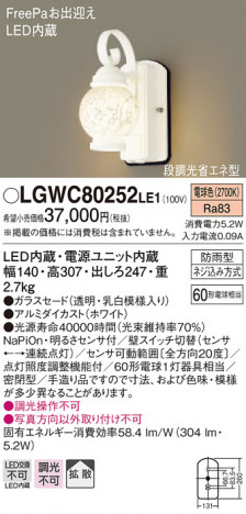 Panasonic LED �������ƥꥢ�������ȥɥ� LGWC80252LE1 �ᥤ��̿�