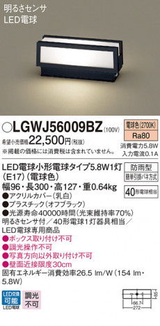 Panasonic LED �������ƥꥢ�������ȥɥ� LGWJ56009BZ �ᥤ��̿�