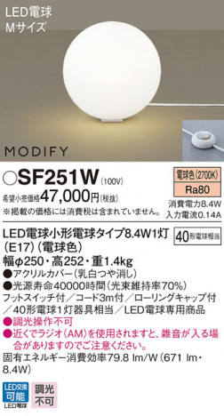 Panasonic LED ������� SF251W �ᥤ��̿�