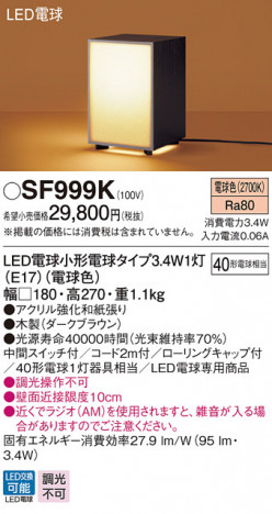 Panasonic LED ������� SF999K �ᥤ��̿�