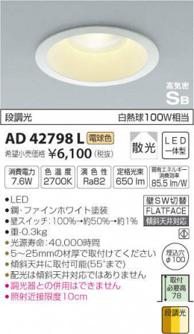 �������߾��� KOIZUMI LED �ⵤ̩������饤�� AD42798L �ᥤ��̿�