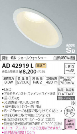 �������߾��� KOIZUMI LED �ⵤ̩������饤�� AD42919L �ᥤ��̿�