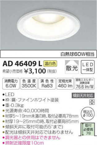 �������߾��� KOIZUMI LED �ͷ�������饤�� AD46409L �ᥤ��̿�